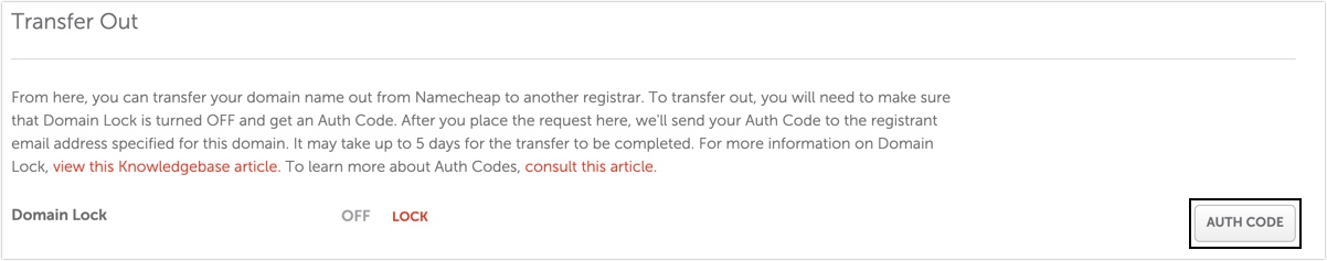 Authorisation code - Namecheap