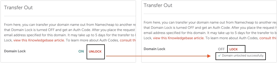 Namecheap Unlock Domain